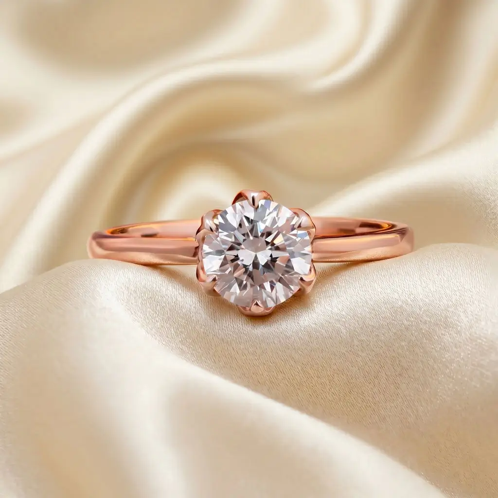 Eternal Solitaire lab grown diamond ring with 6.5mm center stone in 925 sterling silver